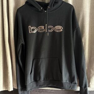 Bebe Black Pullover with Embroidered Logo